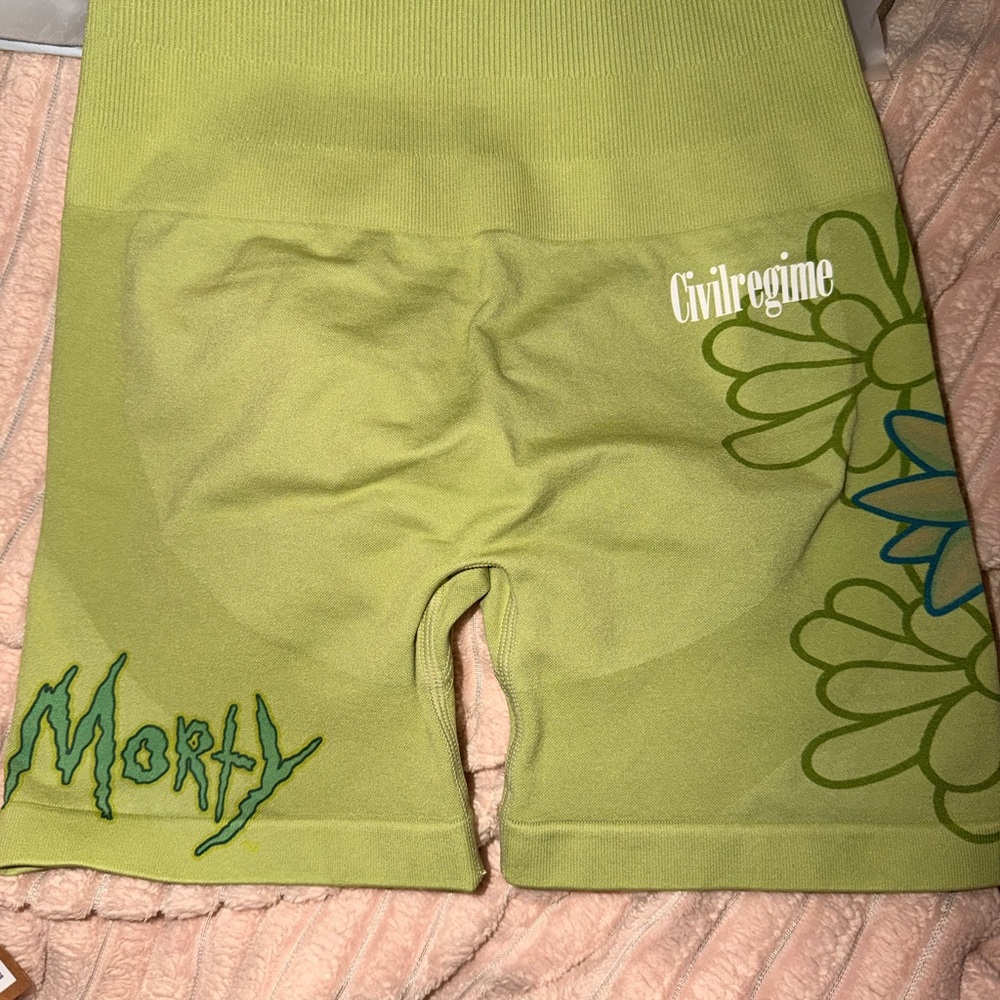 Civil Regime Green Graphic Shorts